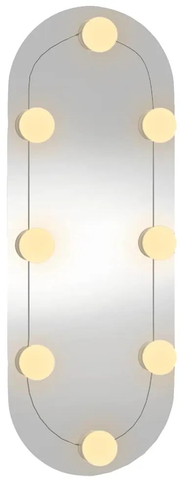 Espelho de parede oval com luzes LED 20x50 cm vidro