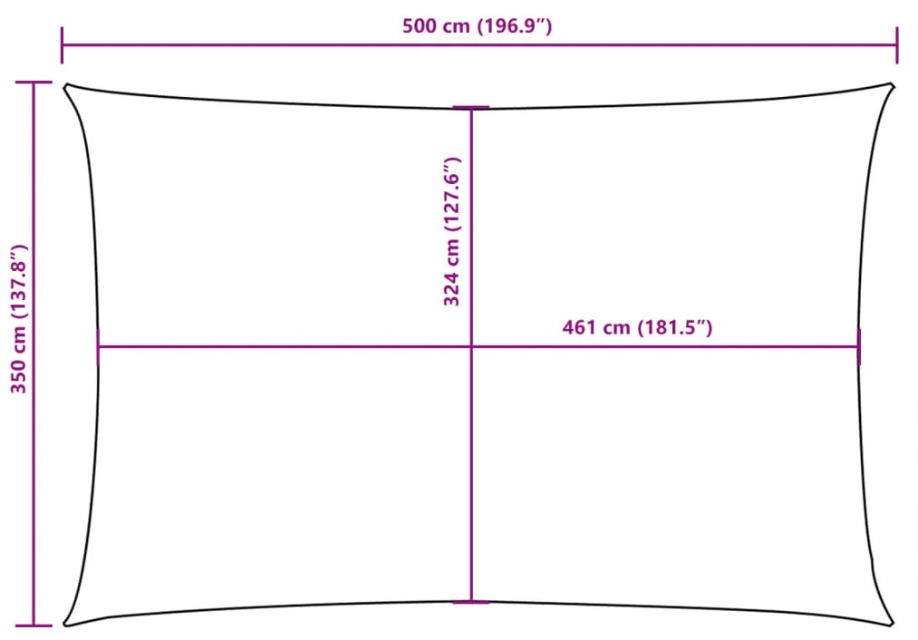 Guarda-Sol tecido Oxford retangular 3,5x5 m antracite