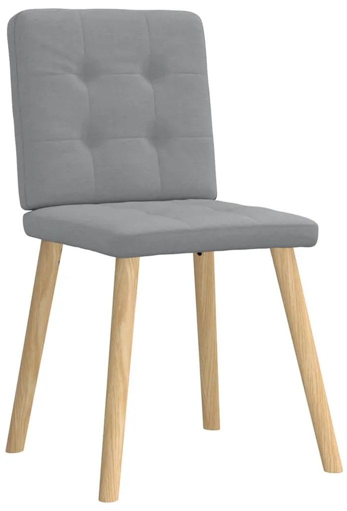 Cadeiras de jantar 4 pcs tecido cinzento-claro