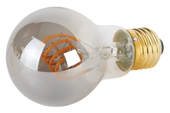 Conjunto de 5 lâmpadas LED espiral E27 A60 fumadas 4W 120 lm 1800K