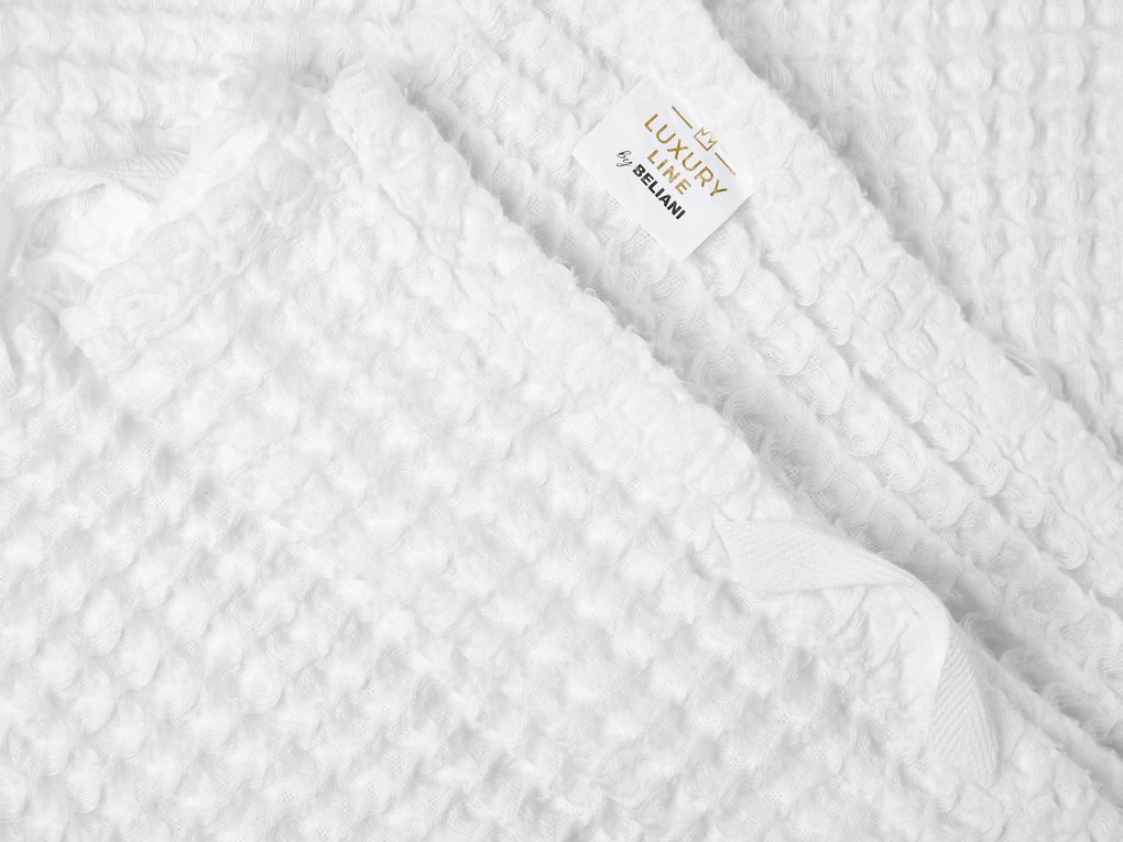 Conjunto de 4 toalhas de algodão branco AREORA Beliani
