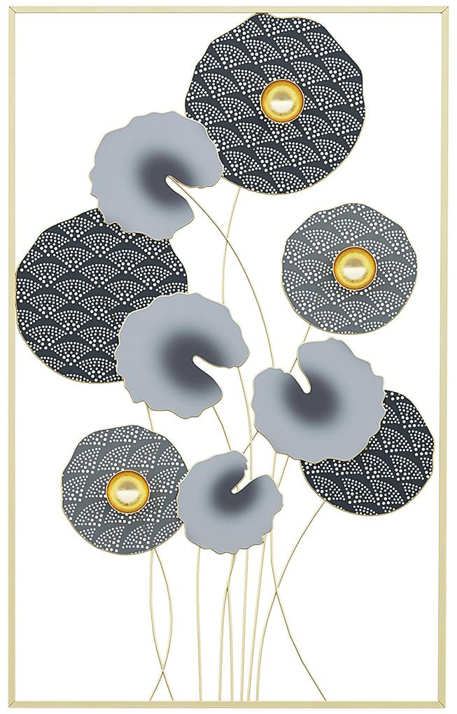 HOMCOM Decoração de Parede de Metal de Folhas de Lótus 3D Arte de Parede Suspensa para Sala de Estar Escritório 50x80cm Multicor | Aosom Portugal