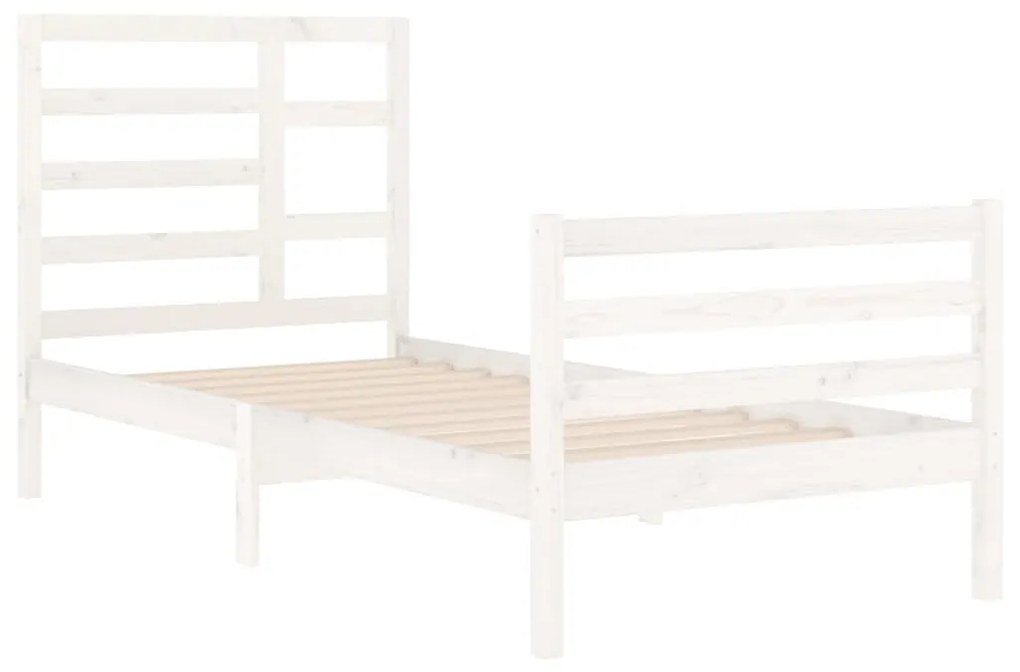 Estrutura de cama 90x200 cm madeira maciça branco