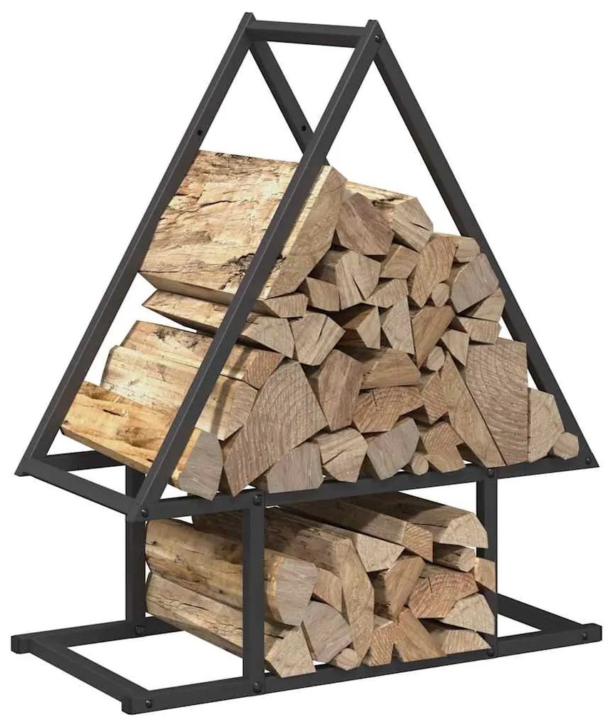 Suporte para lenha 50x25x60 cm aço laminado a frio preto