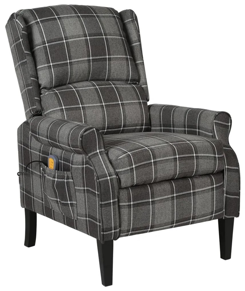 329304 vidaXL Poltrona de massagens reclinável tecido cinzento