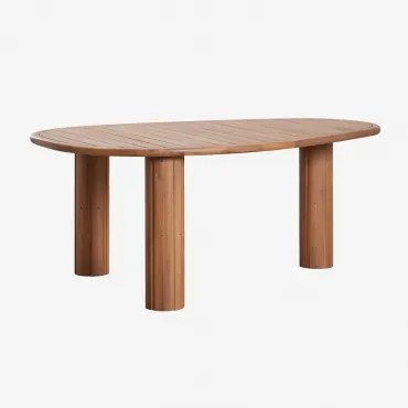 Mesa De Jantar Oval Em Madeira De Acácia Ginara Castanho Acácia & ↔︎ 190 Cm - Sklum