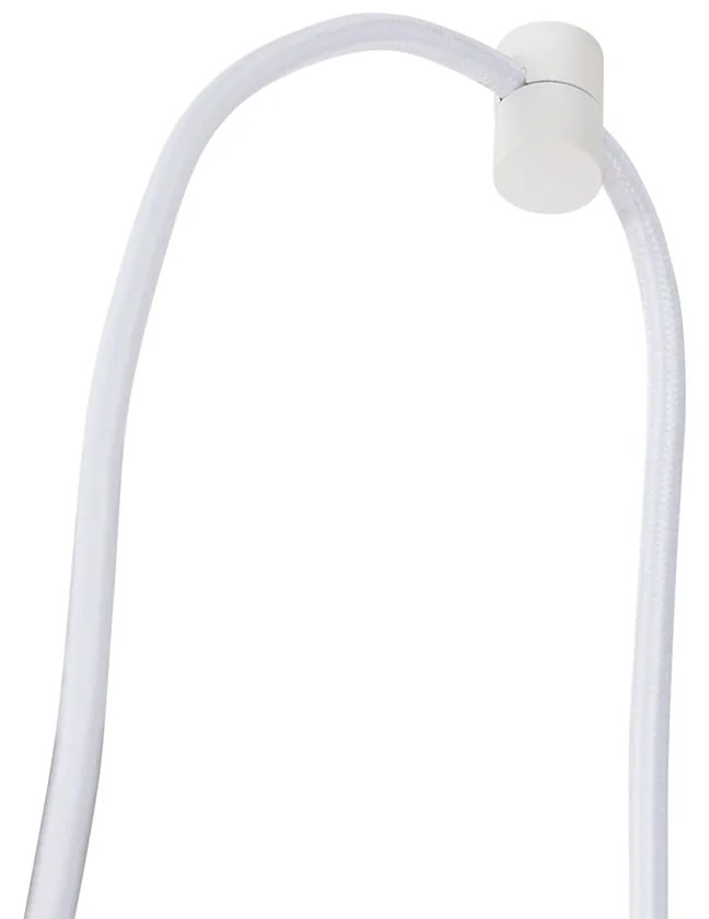 Sistema trilho monofásico com 3 focos e luminárias suspensas branco - Cavalux Jeana Moderno
