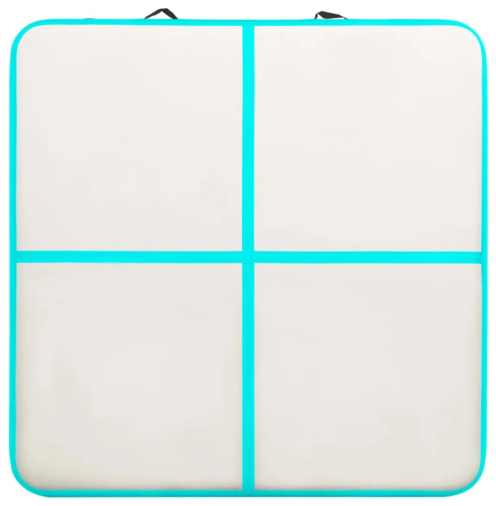 Colchão de ginástica insuflável c/ bomba 200x200x20cm PVC verde