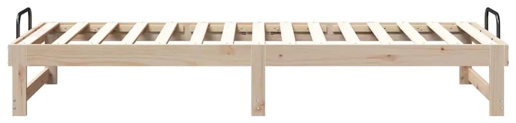 Estrutura de Cama com Alças Castanho 80 x 200 cm
