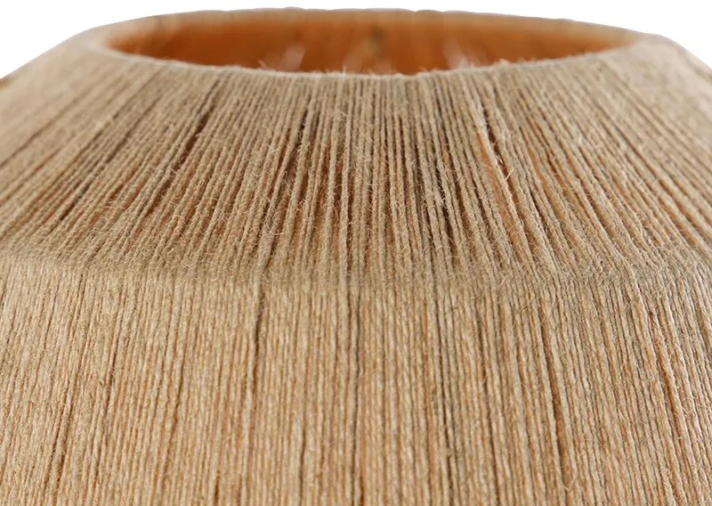 Candeeiro de mesa oriental preto com corda de juta - Riki Oriental