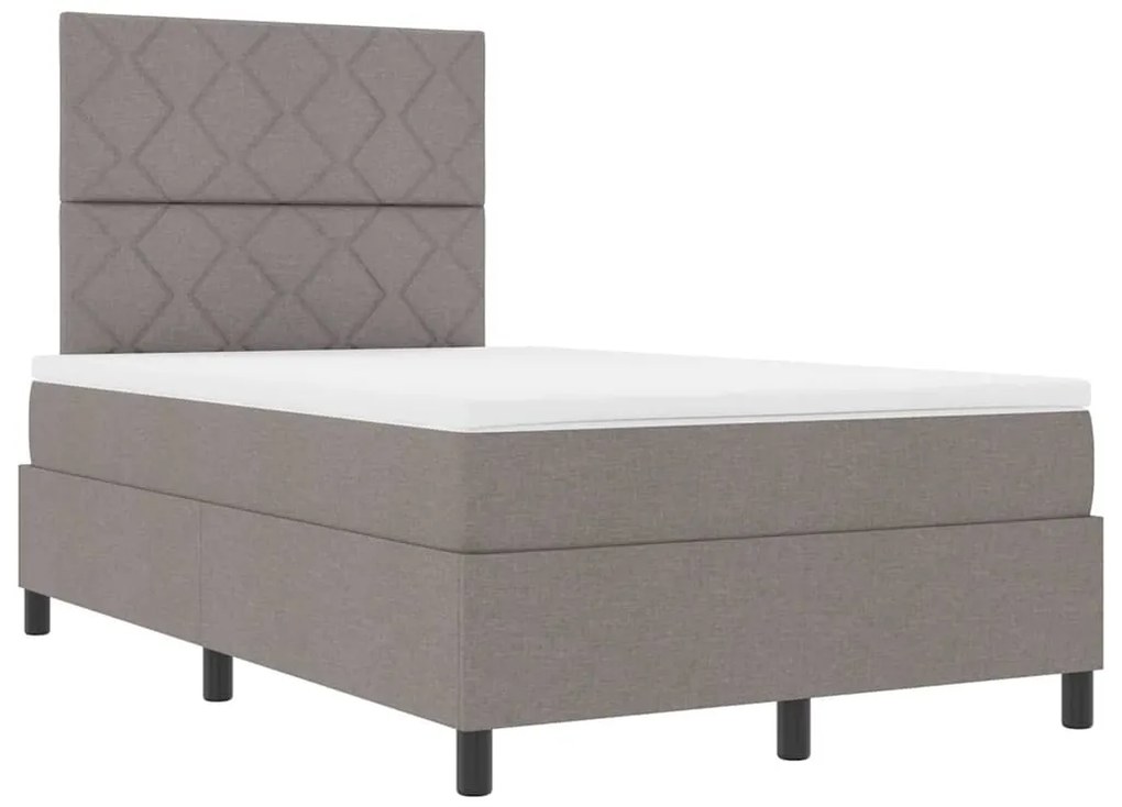 Cama com colchão e luz LED em taupe, 120 x 200 cm de tecido