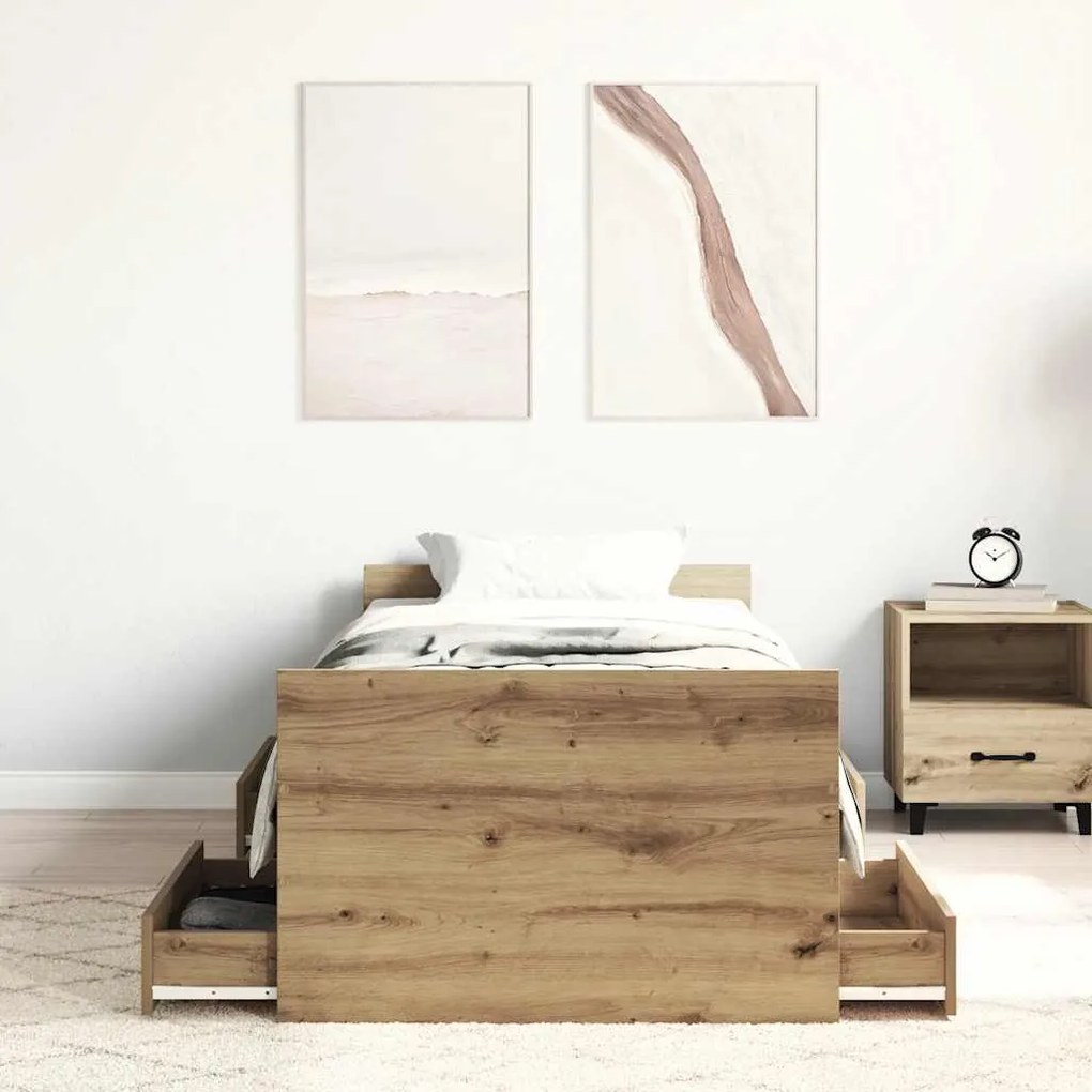 Estrutura de cama sem colchão 90x190cm derivados de madeira