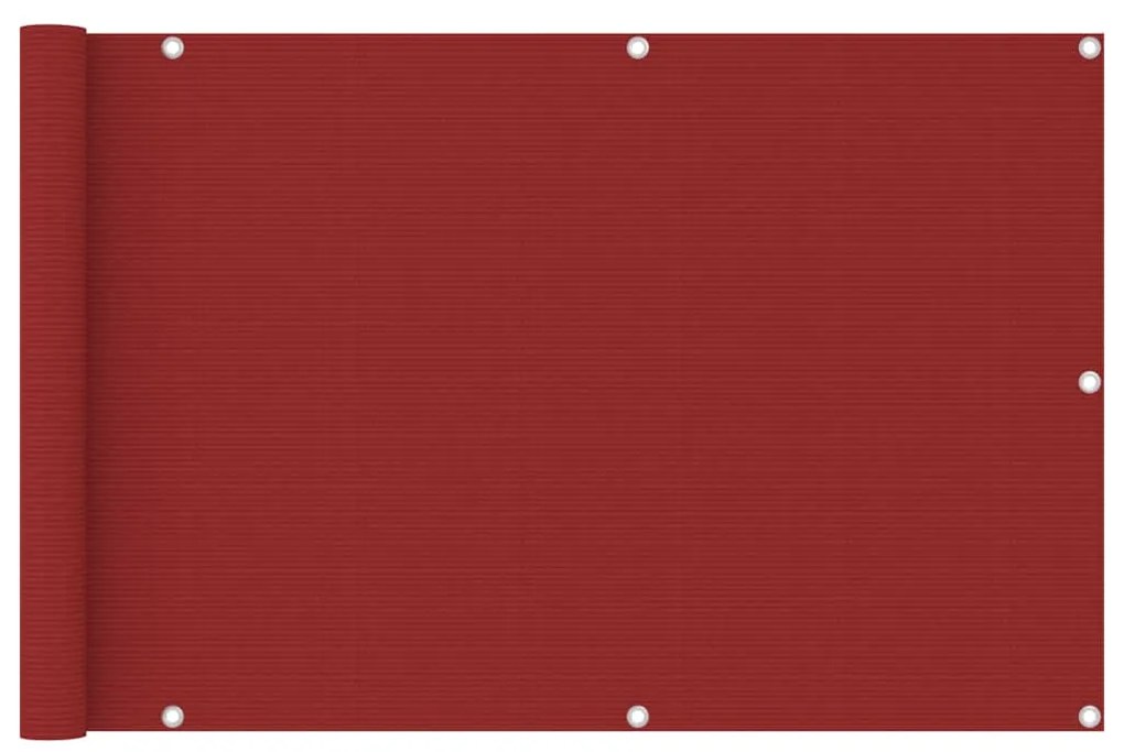 vidaXL Tela de varanda 90x400 cm PEAD vermelho