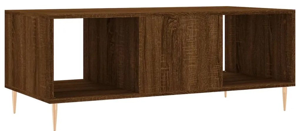 Mesa de centro 102x50x40 cm derivados madeira carvalho castanho