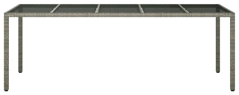 Mesa de Jantar de Jardim Cinza 250x100x75 cm Vime PE