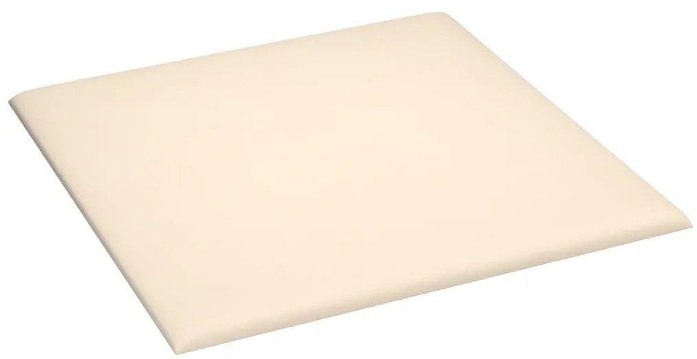 Painel de parede 12 pcs 30x30 cm veludo 1,08 m² cor creme