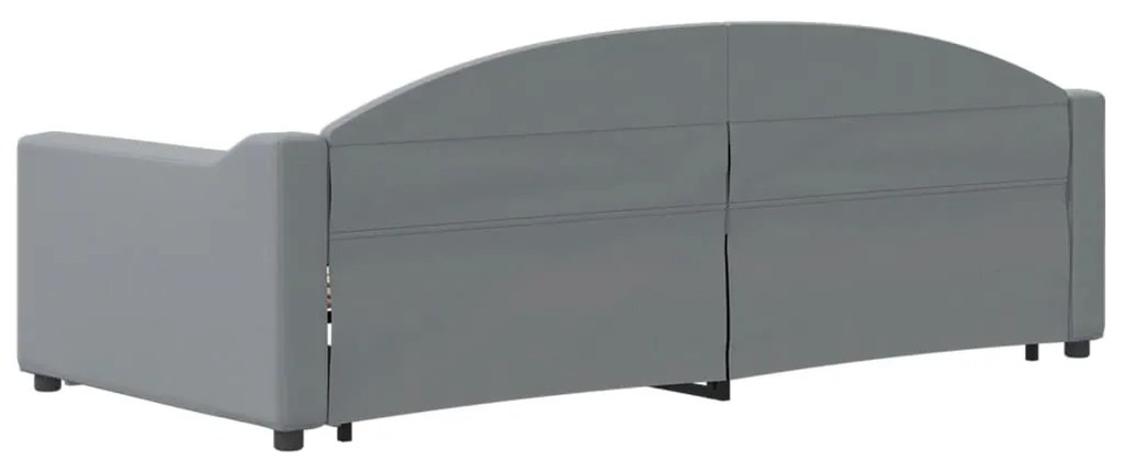 Sofá-cama c/ gavetão e gavetas 90x190 cm tecido cinzento-claro
