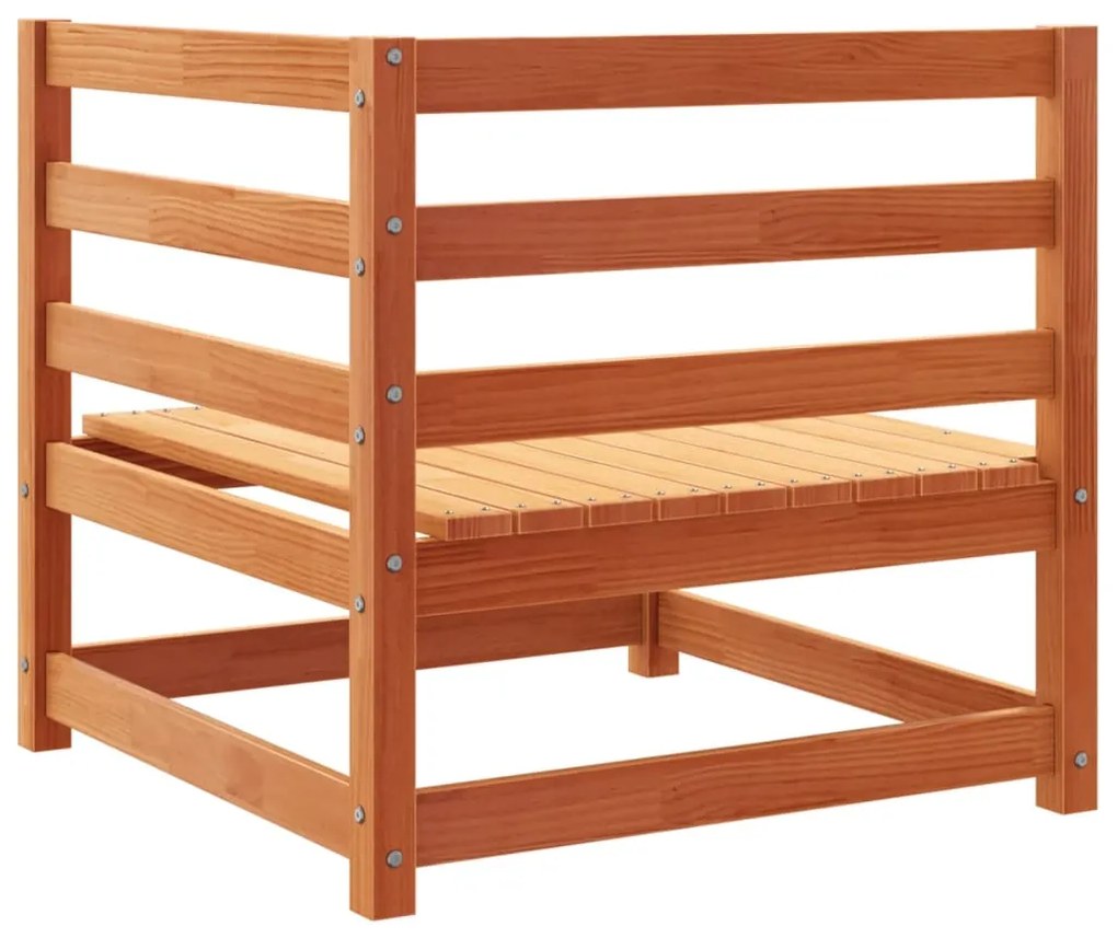 5 pcs conjunto de sofás de jardim pinho maciço castanho-mel