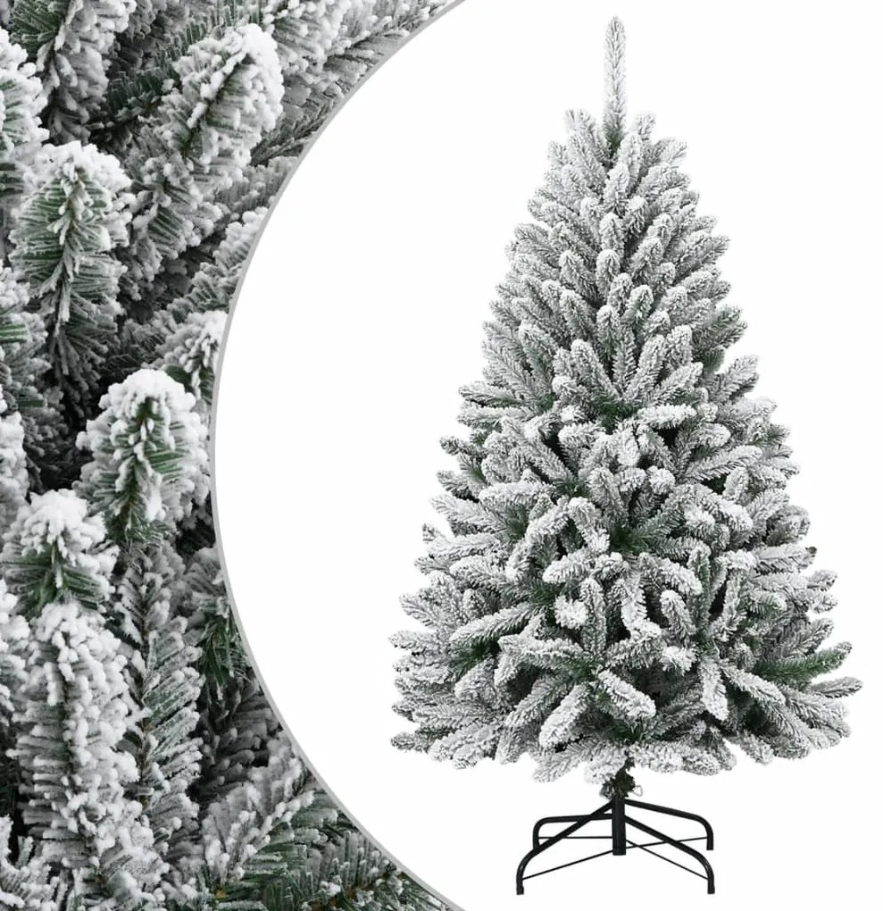 vidaXL Árvore de Natal artificial articulada c/ flocos de neve 120 cm