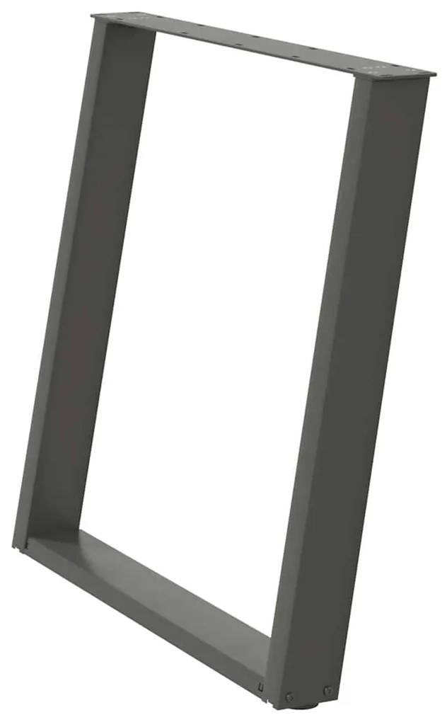 Pés para mesa de jantar em formato de U, 2 peças, antracite, 70x(72-73