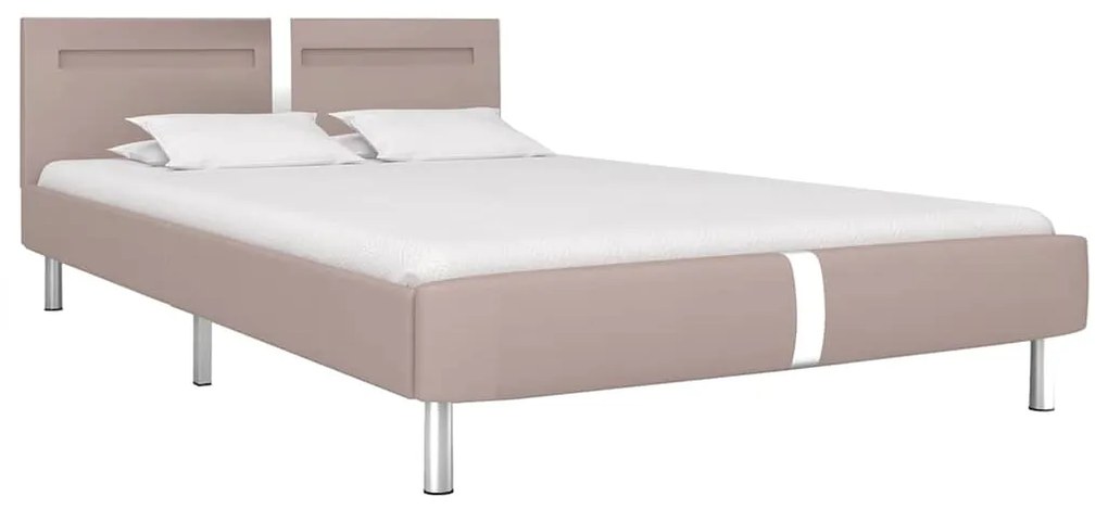 Estrutura de cama com LED sem colchão 135x190 cm cappuccino