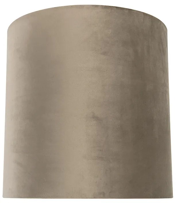 Abajur de veludo Taupe 40/40/40 com interior dourado