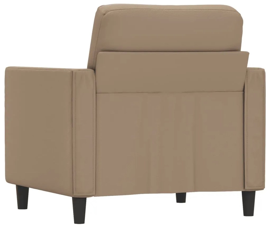 Poltrona 60 cm couro artificial cappuccino