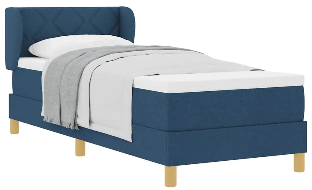 Cama Box Spring vidaXL com Colchão - Azul - 80x200 cm - Tecido