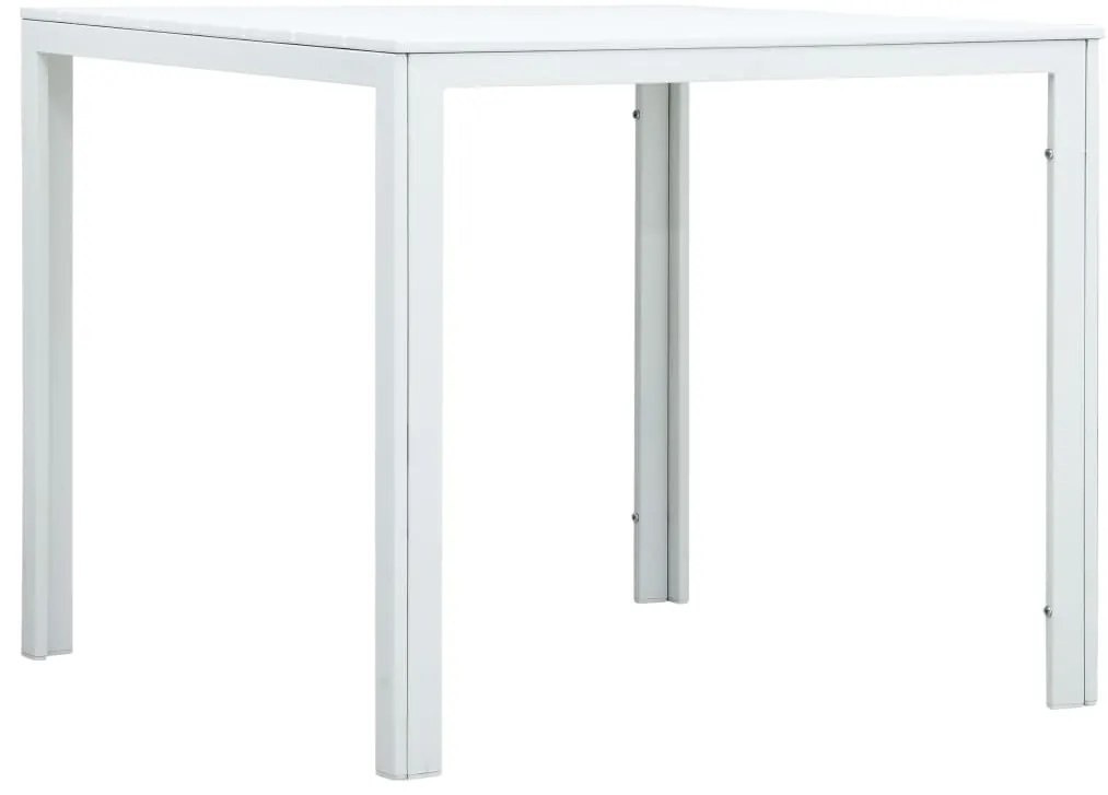 Mesa de centro 78x78x74 cm PEAD aspeto madeira branco