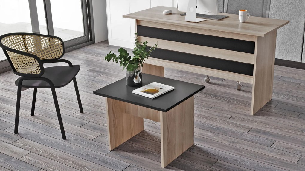 Mesa de Centro VO2 – Carvalho/Preto – 60x46,3x50 cm