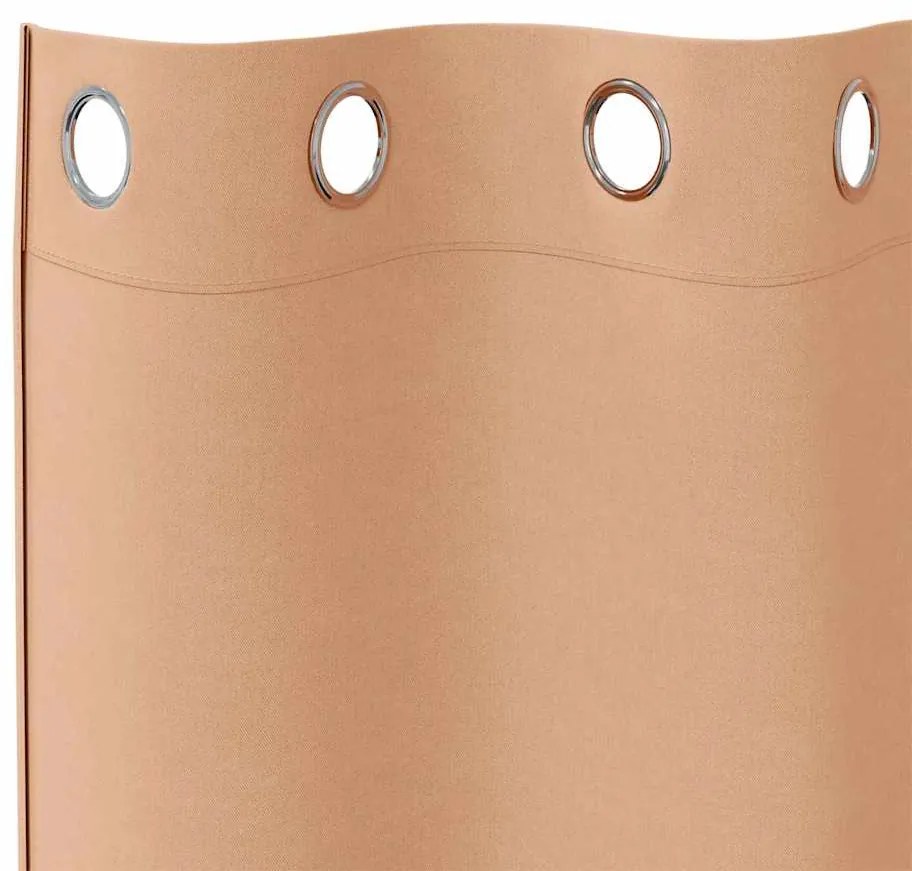 Cortinas 2 pcs Castanho-claro 245 x 140 cm Poliéster