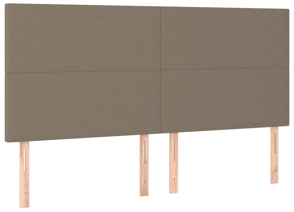 Cama box spring colchão/LED 160x200 cm tecido cinza-acastanhado