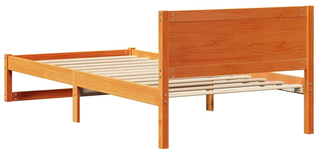 Estrutura de Cama Marrom Cera Madeira maciça 90 x 200 cm Robusta