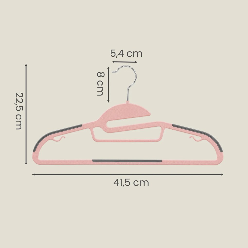 Conjunto de 20 unidades de plástico, com abertura em forma de U rosa-cinzento escuro
