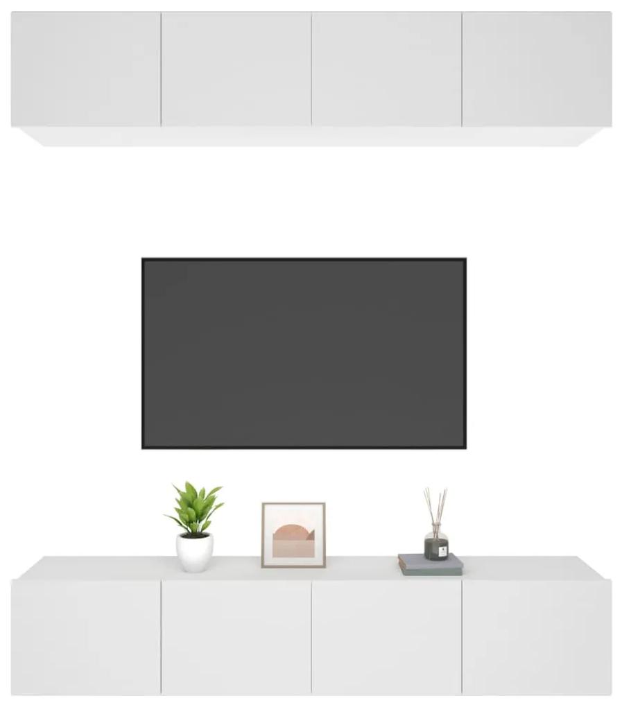 Móveis de TV 4 pcs 80x30x30 cm derivados de madeira branco