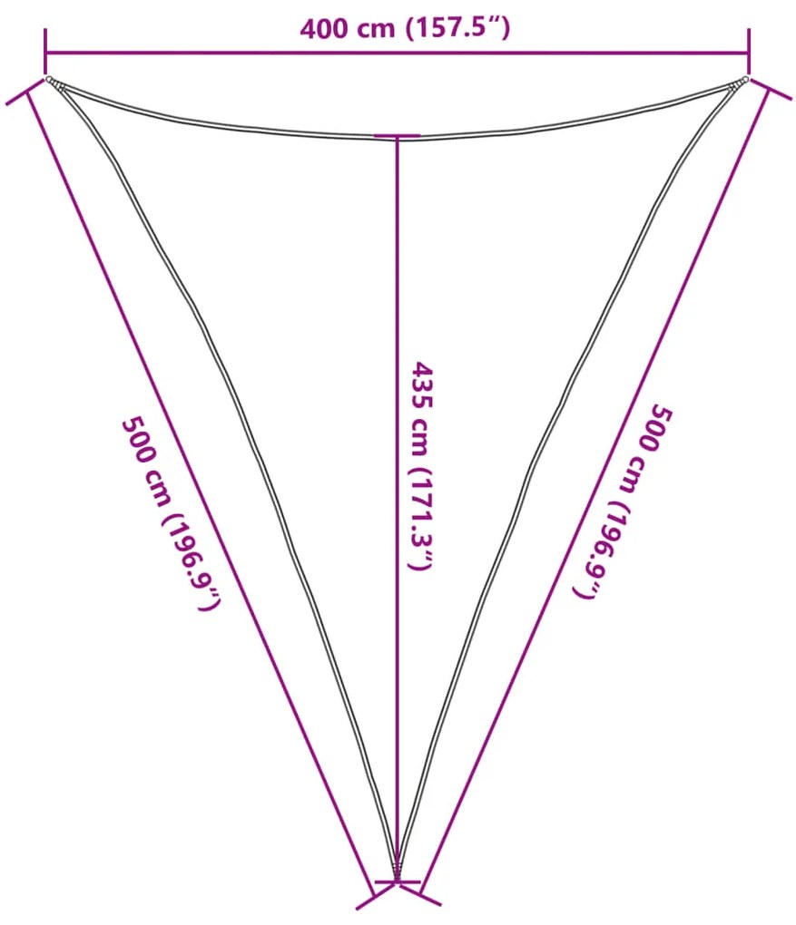 Para-sol estilo vela 160 g/m² 4x5x5 m PEAD antracite