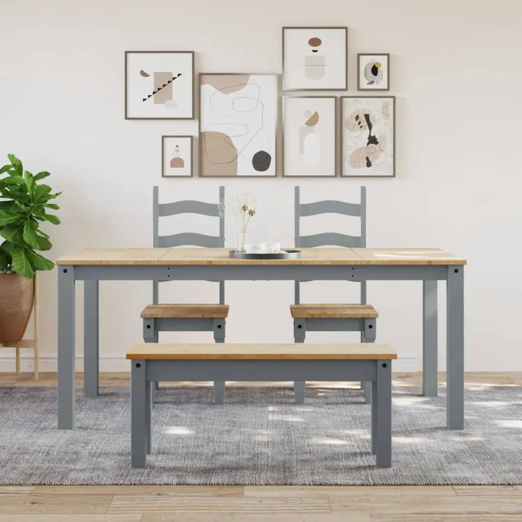 Mesa de jantar Panama 180x90x75 cm pinho maciço cinzento