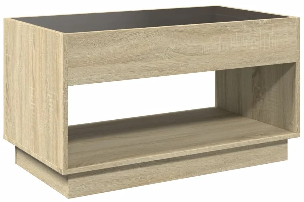 Mesa de centro luzes LED Infinity 90x50x50 cm carvalho sonoma