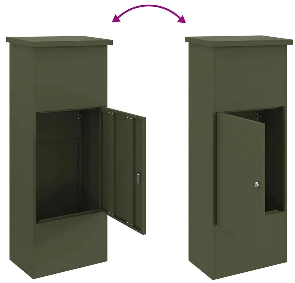 Caixa para entrega de pacotes Verde-oliva 44,5 x 29 x 110,5 cm