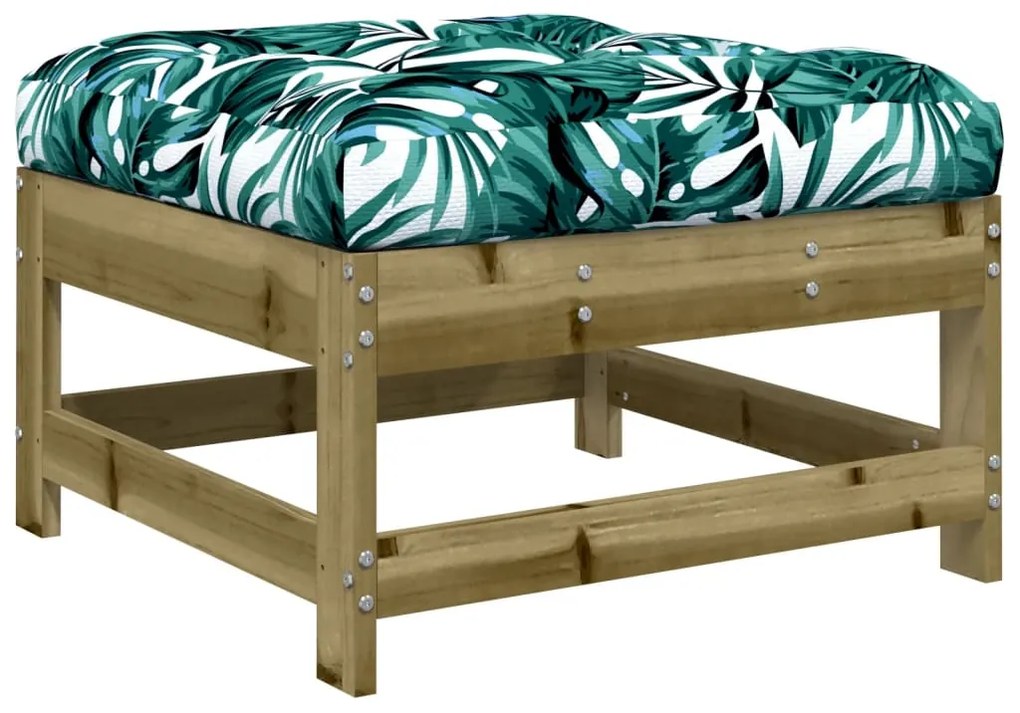 7 pcs conjunto lounge de jardim c/ almofadões pinho impregnado