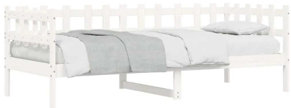 Sofá-cama sem colchão 90x190 cm madeira de pinho maciça branco