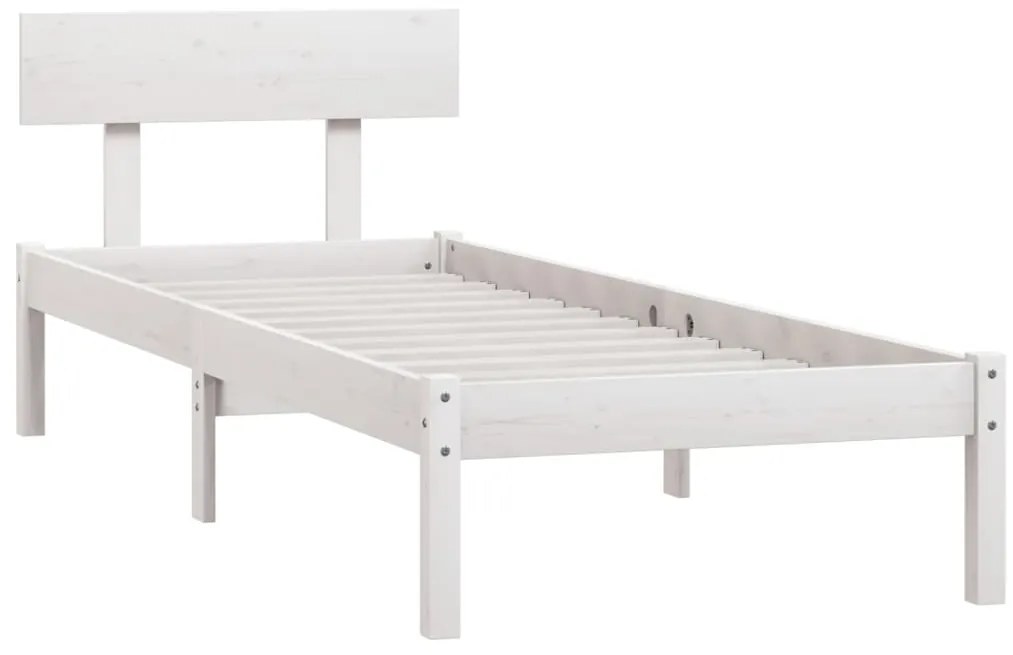 Estrutura cama pequena solteiro 75x190 cm madeira maciça branco