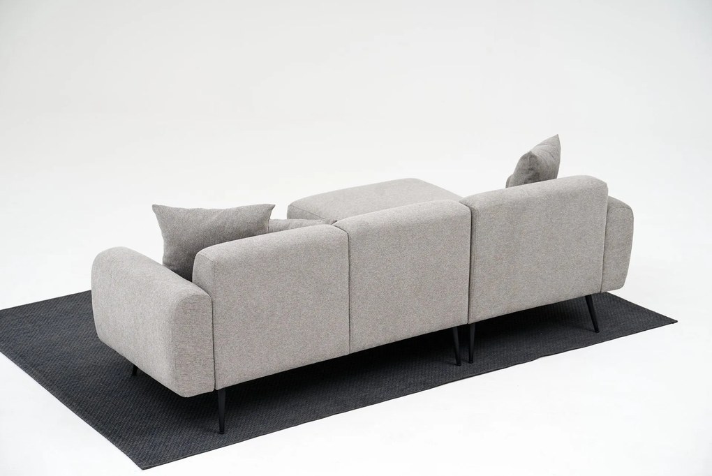 Sofá de Canto Side – Cinzento Claro – 252x77x82 cm