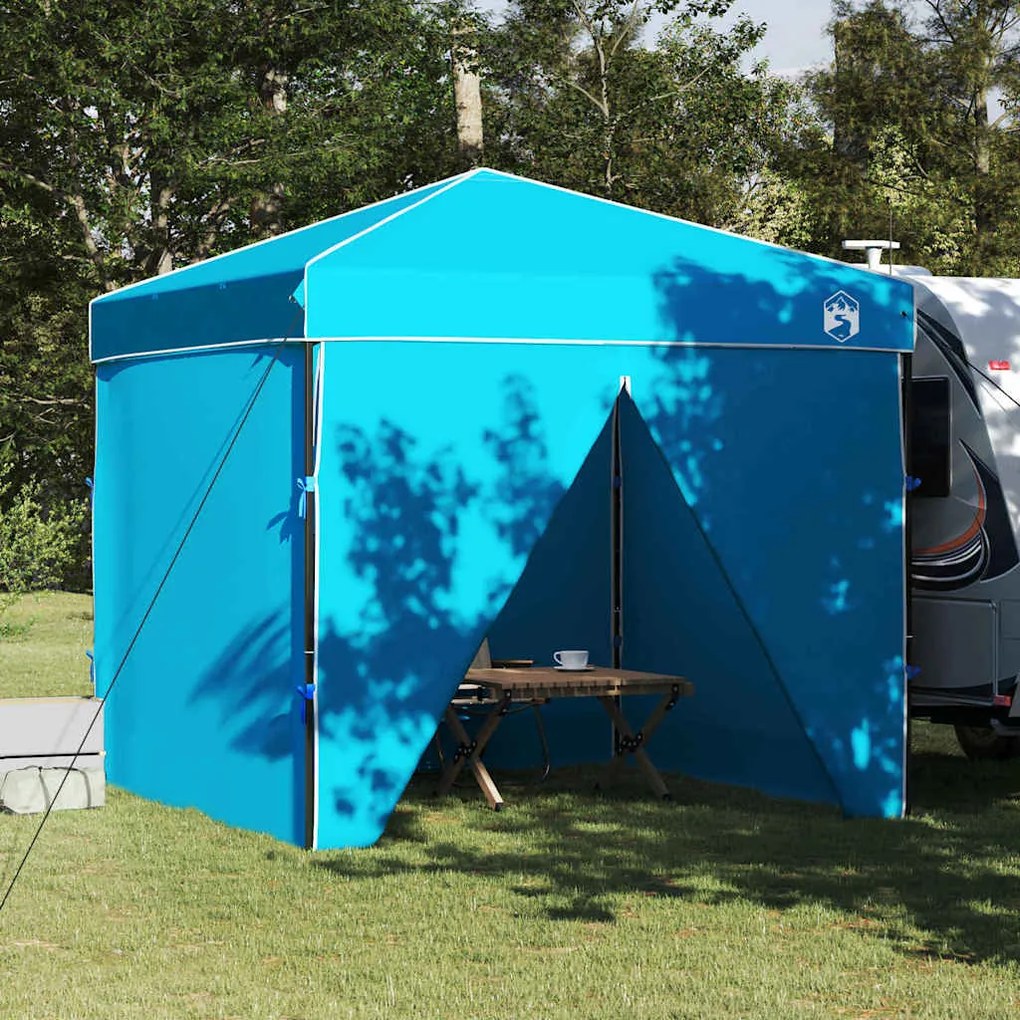 vidaXL Tenda de Toldo Manual Azul 243 x 243 x 251 cm tecido