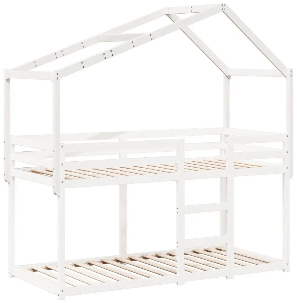 Telhado de cama infantil 203x80,5x142 cm pinho maciço branco