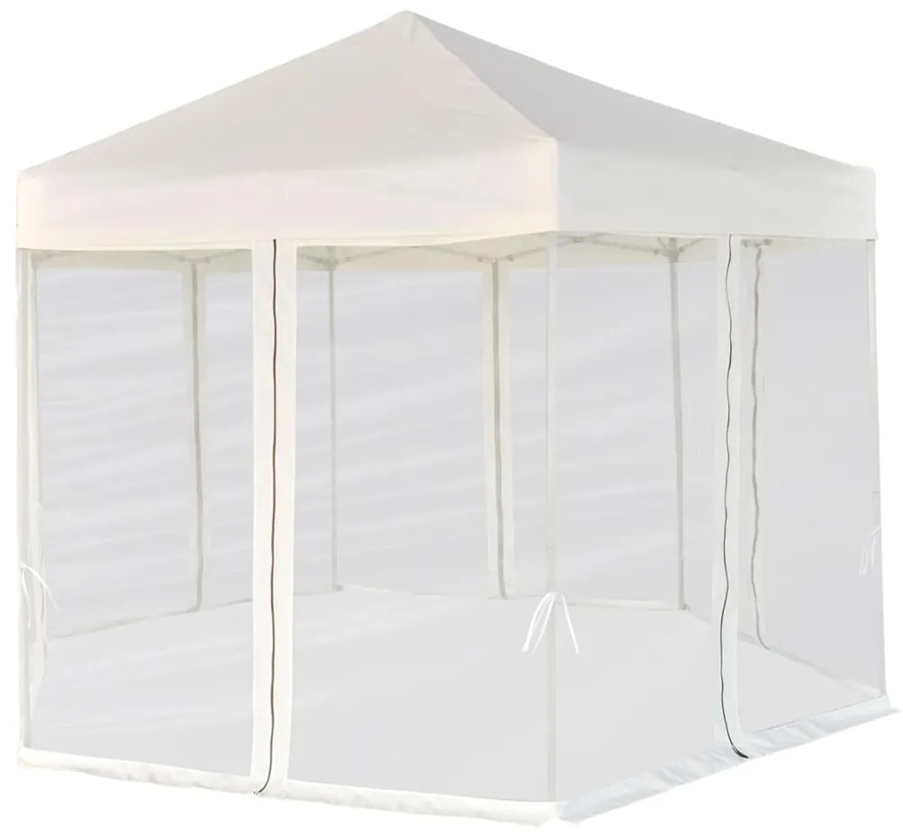 Tenda festas pop-up hexagonal 6 paredes 3,6x3,1 m branco creme