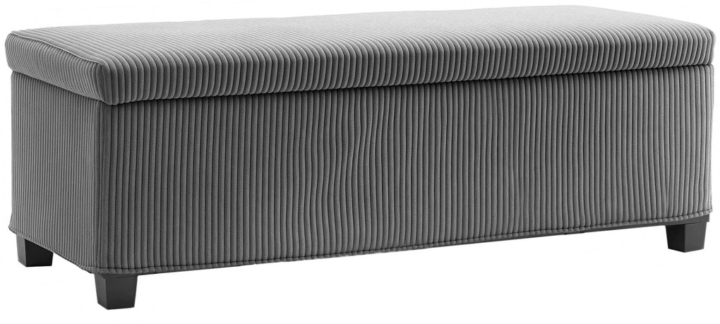 HOMCOM Banco de Arrumação Banco com Armazenamento Capacidade de 84 L 112x42x40 cm Estofado em Veludo Banco Pé de Cama para Dormitório Cinzento