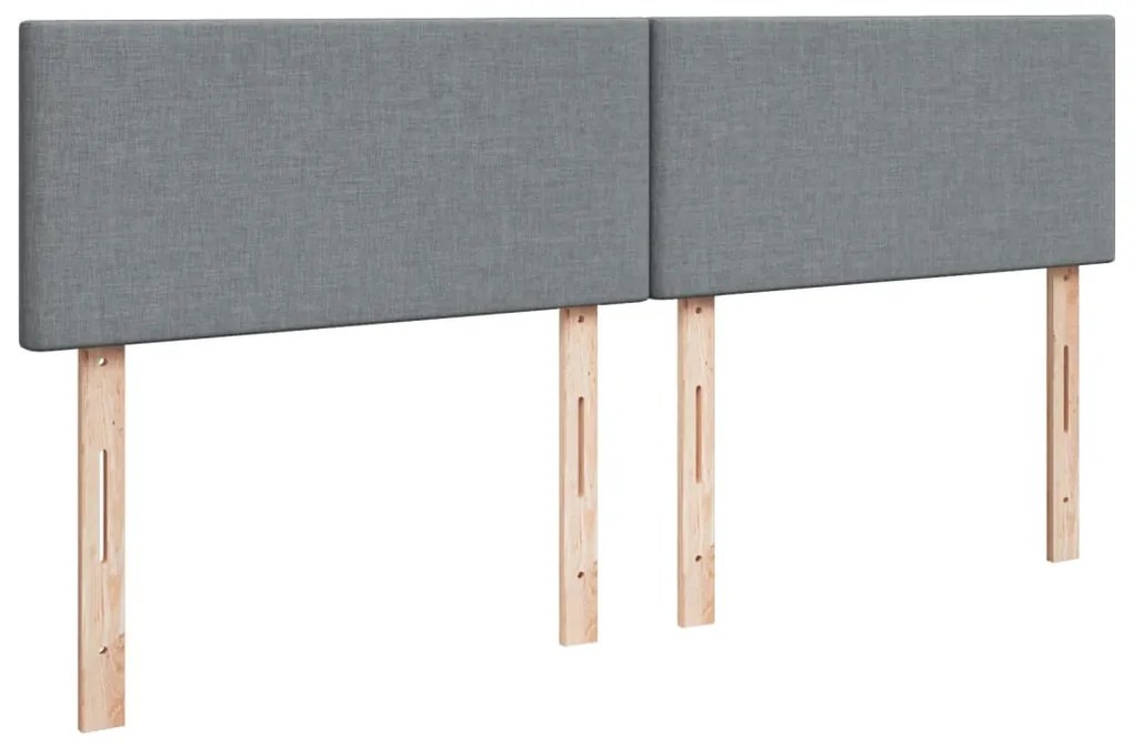 Cama com molas/colchão 200x200 cm tecido cinza-claro