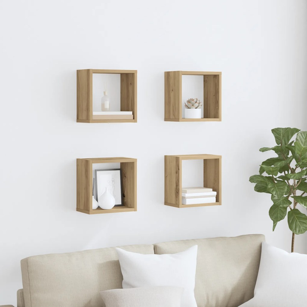 vidaXL Prateleiras de Parede Carvalho Artesanal MDF com Folheado