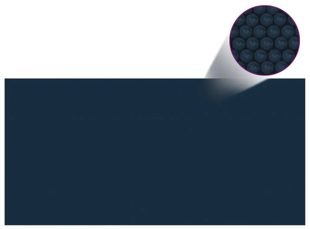 Película p/ piscina PE solar flutuante 450x220 cm preto e azul